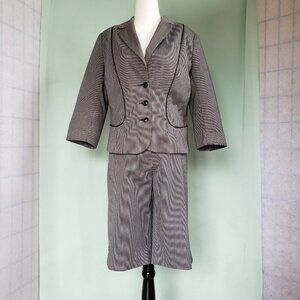 2 Pc JESSICA Cotton Bermuda Shorts Pedal Pusher Pinstripe Suit